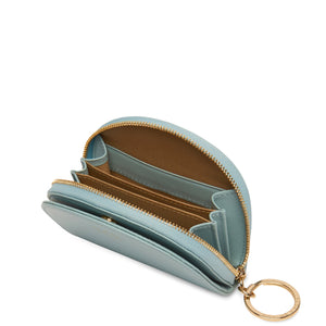 Calf Dia Mini Mirror Wallet - Cloud Blue