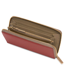 Load image into Gallery viewer, Calf Continental Carryall Wallet - Rosewood + Taupe
