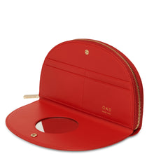 Load image into Gallery viewer, Calf Dia Continental Mirror Wallet - Classic Red
