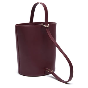 Calf Dome Bucket Bag - Bordeaux
